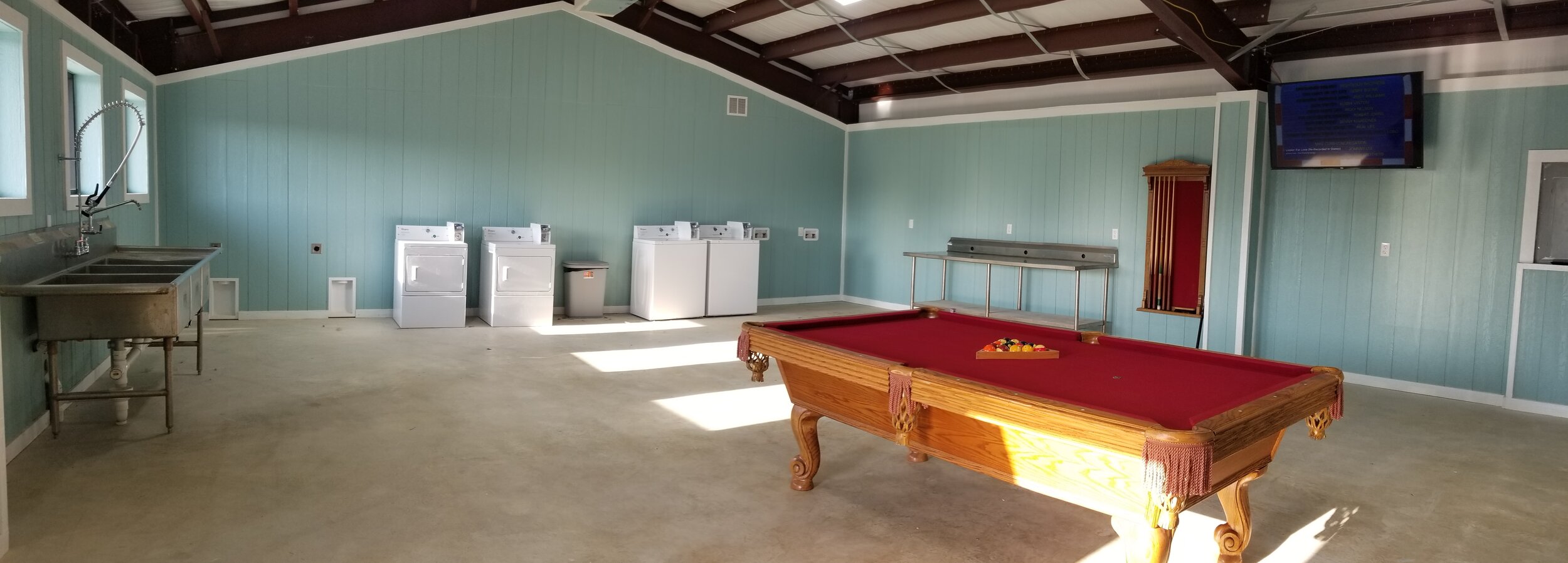 snooker table in a room